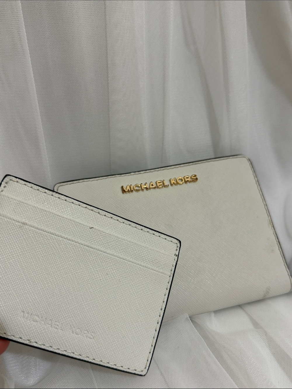 MICHAEL KORS (2pc) White Saffiano Wallet